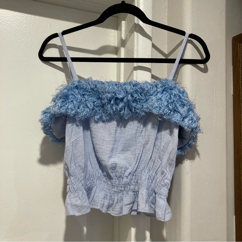 Lily Brown Square Neck Funky Crop Y2K Bratz Style Baby Blue Crop Top